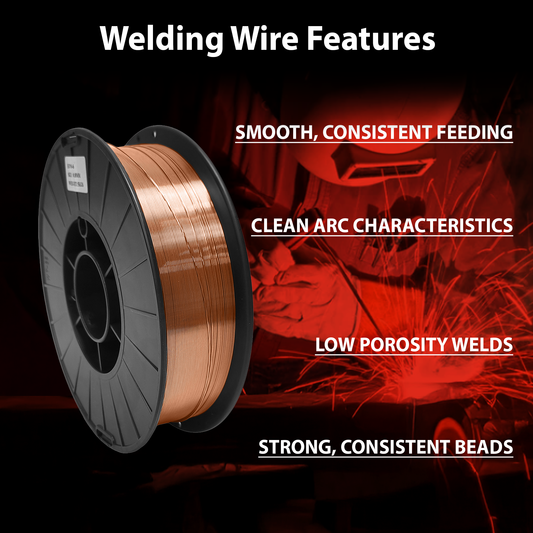 AWS ER70S-6 10 lb (5 kg) Spool Solid MIG Wire – High Deoxidizer, Smooth Arc, Mild Steel, DCEP