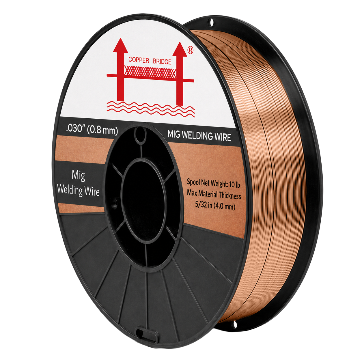 AWS ER70S-6 .030 in (0.8 mm) 11 lb (5 kg) Spool Solid MIG Wire – High Deoxidizer, Smooth Arc, Mild Steel, DCEP