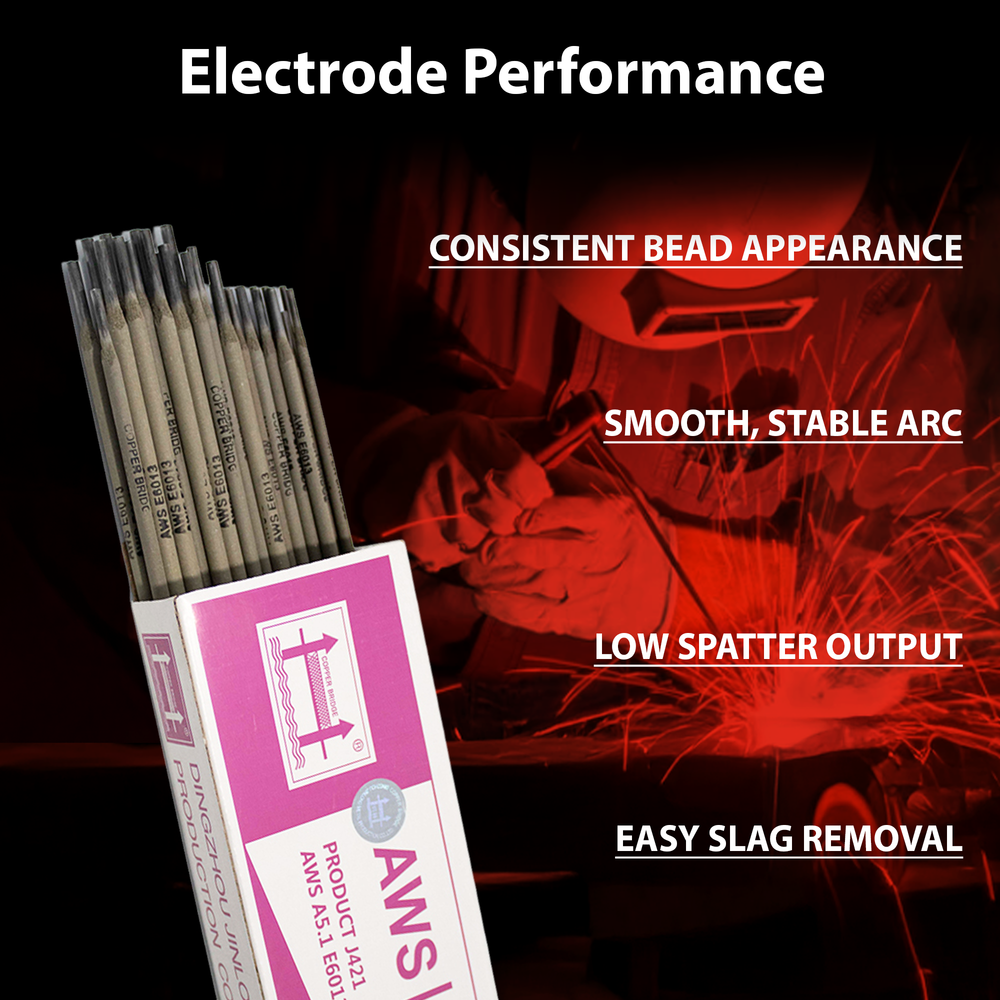 AWS E6013 1/8 in (3.2 mm), 11 lb (5 kg) Box Stick Welding Electrodes – Smooth Arc, Easy Slag Removal, All Position, AC/DC Compatible