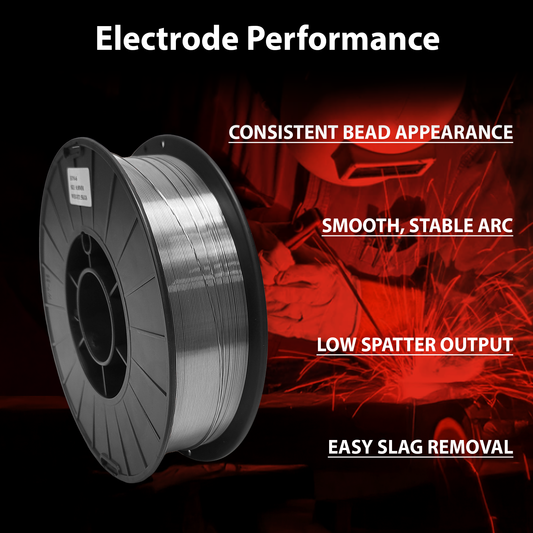 AWS E71T-GS 10 lb (5 kg) Spool Gasless Flux-Cored Wire "Innershield Style" – Self-Shielded, Smooth Arc, Mild Steel, DCEN