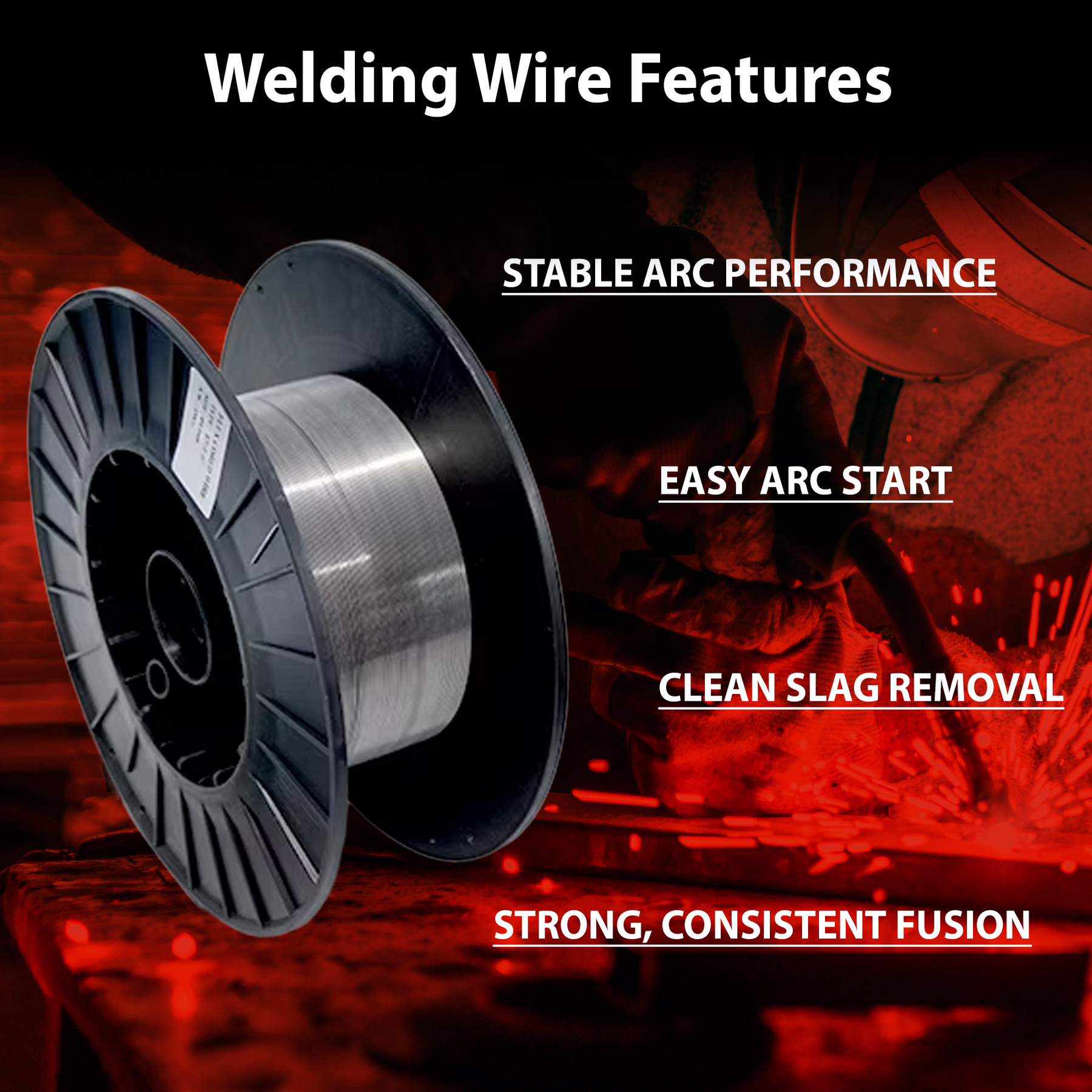 AWS E71T-GS 33 lb (15 kg) Spool Gasless Flux-Cored Wire "Innershield Style"