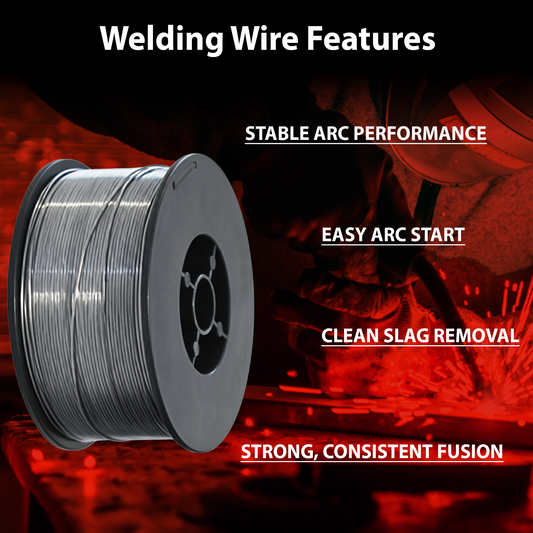 AWS E71T-GS 2 lb (1kg) Spool Gasless Flux-Cored Wire "Innershield Style" – No Gas Needed, Outdoor Ready, Wind Resistant