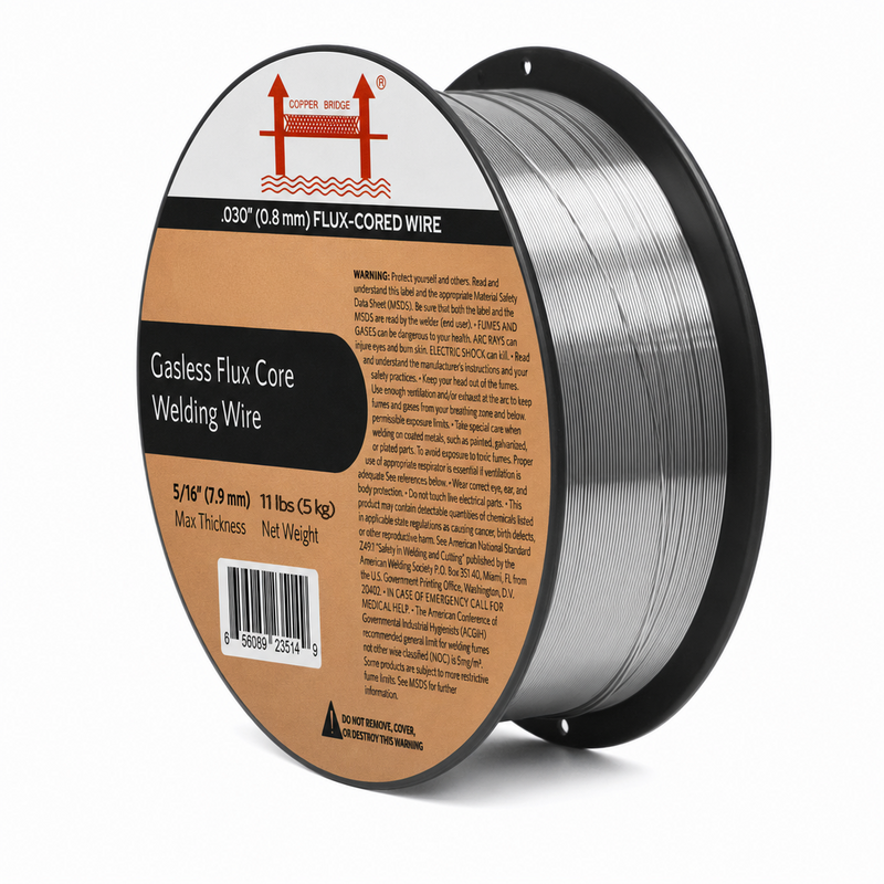 AWS E71T-GS 10 lb (5 kg) Spool Gasless Flux-Cored Wire "Innershield Style" – Self-Shielded, Smooth Arc, Mild Steel, DCEN