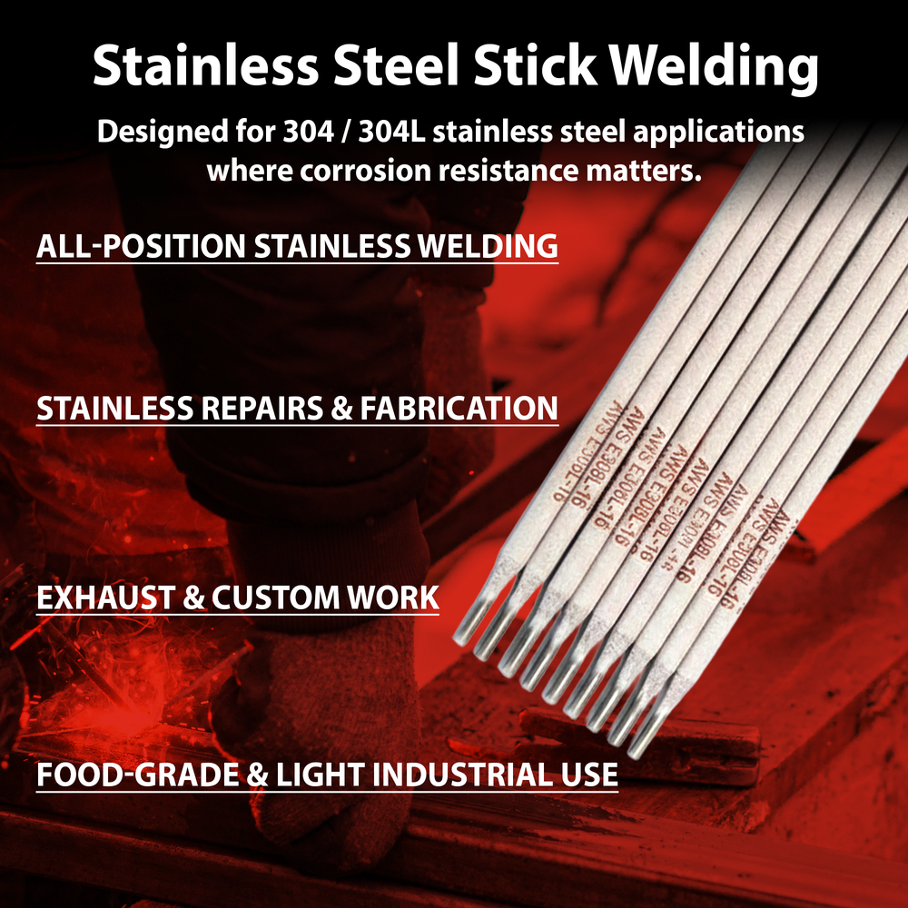 AWS E308L-16 3/32 in (2.4 mm), 2 lb Box Stainless Stick Electrodes