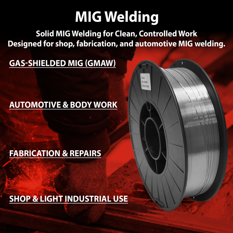 AWS E71T-GS 10 lb (5 kg) Spool Gasless Flux-Cored Wire "Innershield Style" – Self-Shielded, Smooth Arc, Mild Steel, DCEN