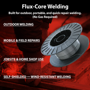 AWS E71T-GS .035 in (0.9 mm) 11 lb (5 kg) Spool Gasless Flux-Cored Wire "Innershield Style" – No Gas Needed, Outdoor Ready, Wind Resistant