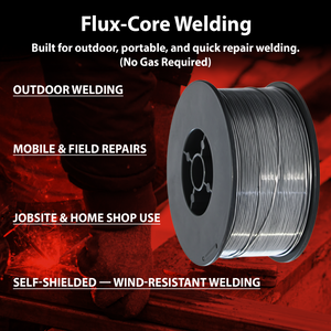 AWS E71T-GS 2 lb (1kg) Spool Gasless Flux-Cored Wire "Innershield Style" – No Gas Needed, Outdoor Ready, Wind Resistant