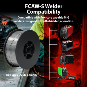 AWS E71T-GS 2 lb (1kg) Spool Gasless Flux-Cored Wire "Innershield Style" – No Gas Needed, Outdoor Ready, Wind Resistant
