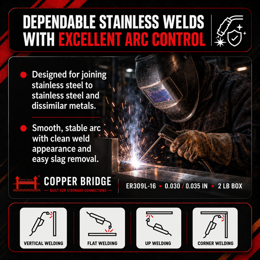 AWS E309L-16 2 lb (1 kg) Box Stainless Stick Electrodes