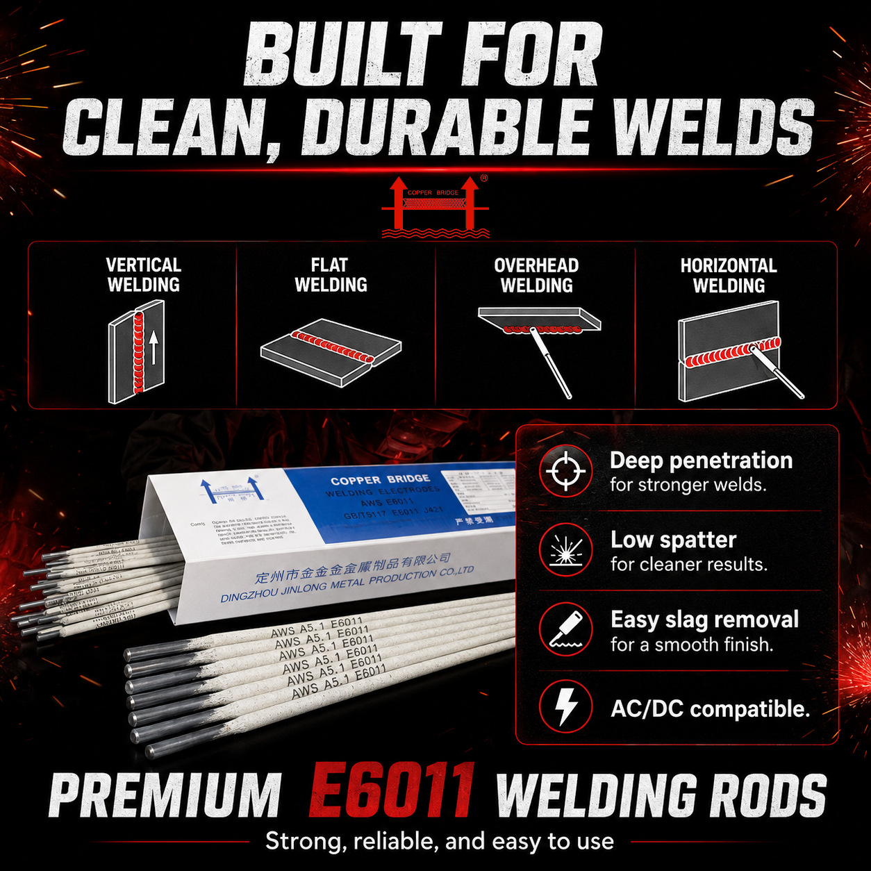 AWS E6011 10 lb (5 kg) Box Stick Welding Electrodes
