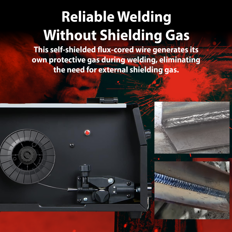 AWS E71T-GS 10 lb (5 kg) Spool Gasless Flux-Cored Wire "Innershield Style" – Self-Shielded, Smooth Arc, Mild Steel, DCEN
