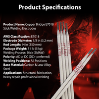 AWS E7018 1/8 in (3.2 mm), 11 lb (5 kg) Box Stick Welding Electrodes – Low Hydrogen, All Position, High Strength, AC/DC Compatible