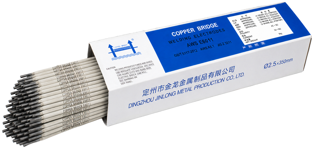 AWS E6011 3/32 in (2.4 mm), 11 lb (5 kg) Box Stick Welding Electrodes – Deep Penetration, All Position, Welds Dirty or Rusty Steel, AC/DC