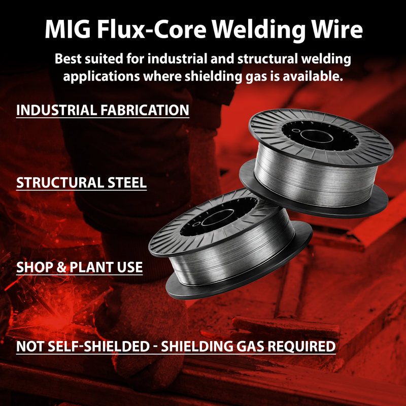 AWS E71T-1C .045 in (1.2 mm) 33 lb (15 kg) Spool Gas-Shielded Flux Core Wire – All Position, High Deposition, Structural Steel