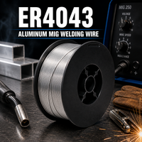 AWS ER4043 .035 in (0.9 mm) 1 lb (0.5 kg) Spool Aluminum MIG Wire – 5% Silicon, Smooth Bead, Aluminum, DCEP